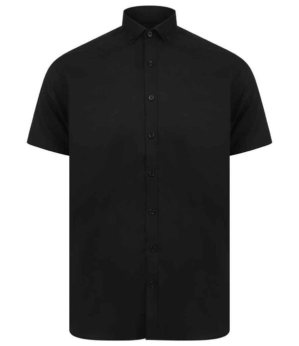 Henbury Modern Short Sleeve Slim Fit Oxford Shirt