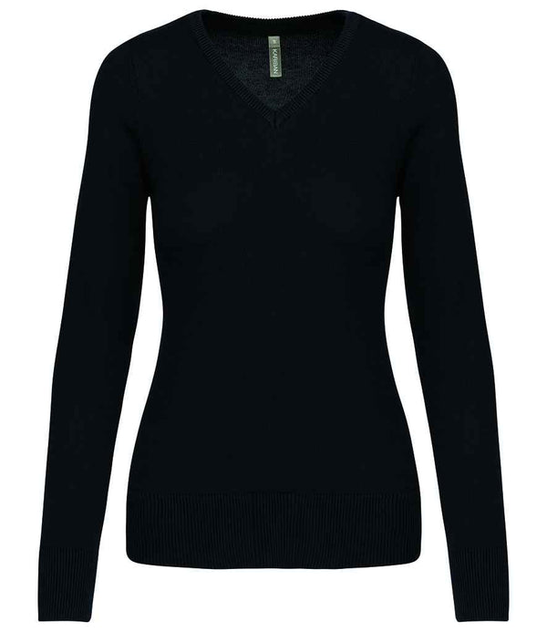 Kariban Ladies Cotton Acrylic V Neck Sweater