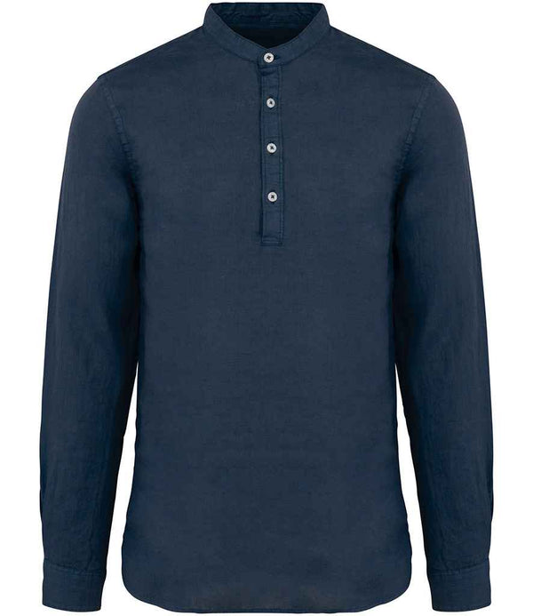 Native Spirit Washed Mao Collar Shirt