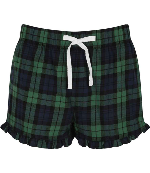 SF Clothing Ladies Tartan Frill Lounge Shorts